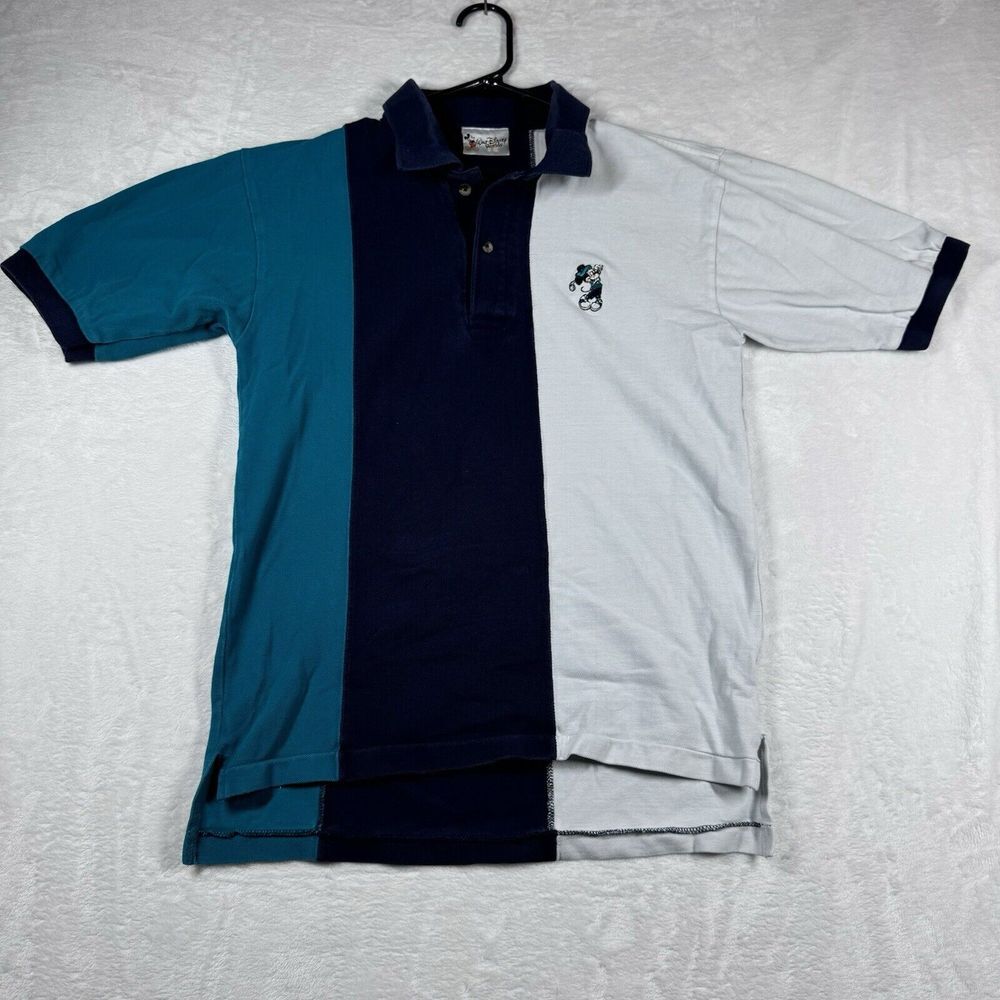 Vintage Mickey Mouse Walt Disney golfing Mens Small tri-color‎ polo